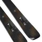 K2 Mindbender 85 skis, 2025 model, feature a black and gray design.