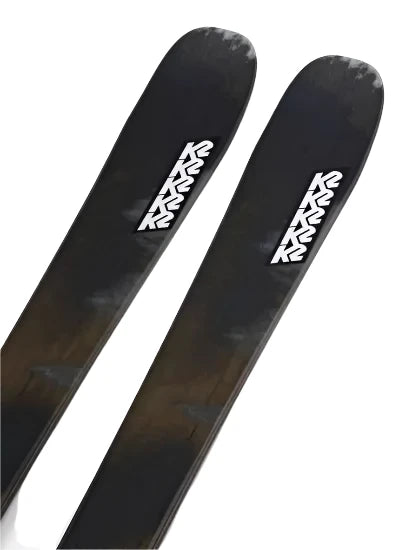 K2 Mindbender 85 skis, 2025 model, feature a black and white design.