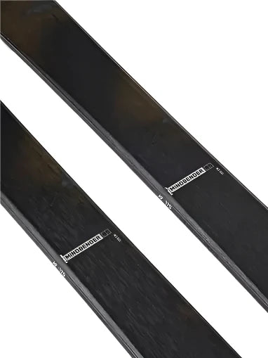 K2 Mindbender 85 skis 2025 feature a black and red design.