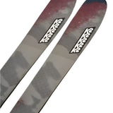 K2 Mindbender 96C skis, 2025 model, feature a distinctive red and black graphic design.
