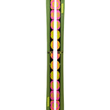 K2 Omen 90 skis 2025 feature a green and pink design with black graphics.