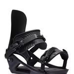 Black K2 Program snowboard binding features a streamlined design with silver accents.