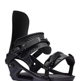 Black K2 Program snowboard binding features a streamlined design with silver accents.