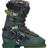 K2 Revolve Team ski boots feature a dark green and yellow design.