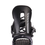 K2 Sonic snowboard binding, black with gray accents and a distinctive strap design.