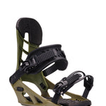 K2 Sonic snowboard binding, featuring a dark green and black design.
