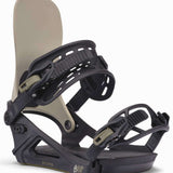 K2 Bond 2025 snowboard binding features a black and yellow design.
