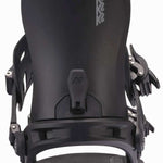 K2 Bond snowboard binding, black with gray accents and a distinctive design.