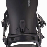 K2 Bond snowboard binding, black with gray accents and a distinctive design.