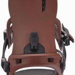 K2 Bond 2025 snowboard binding, featuring a dark brown base and black accents.
