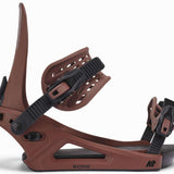 K2 Bond snowboard binding, featuring a red base and black straps.