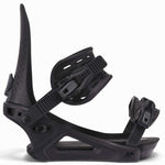 Black K2 Edition snowboard binding, 2025 model, features a distinctive angular design.