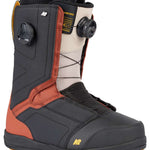 K2 Hanford snowboard boot, featuring a red and white color scheme and Boa lacing system.