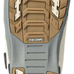 K2 Hanford 2023 snowboard boot sole features gray and blue rubber with a distinctive tread pattern.