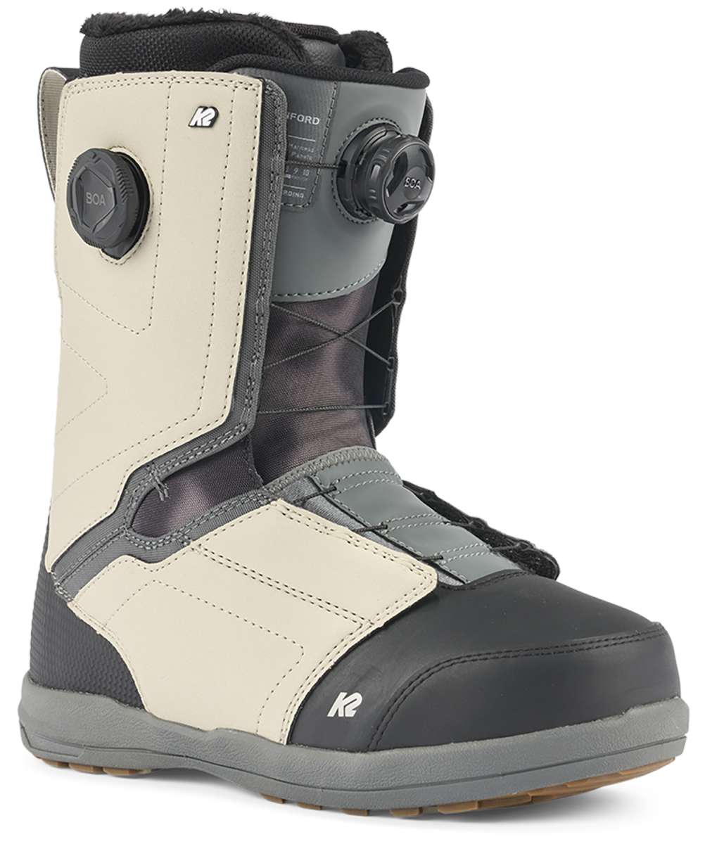 K2 Hanford snowboard boot, a white and gray design with Boa lacing system.