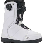 White K2 Contour snowboard boot with black accents and BOA lacing system.