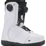 White K2 Contour snowboard boot with black accents and BOA lacing system.