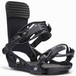 Black K2 Meridian snowboard binding features a distinctive design and red accents.