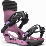 K2 Ladies Meridian Snowboard Binding 2025 Pink/Purp Angle3