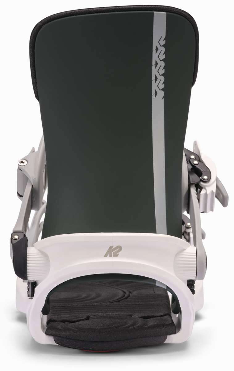 K2 Women's Meridian snowboard binding, white and gray design.