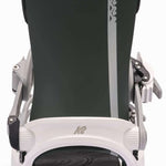 K2 Women's Meridian snowboard binding, white and gray design.