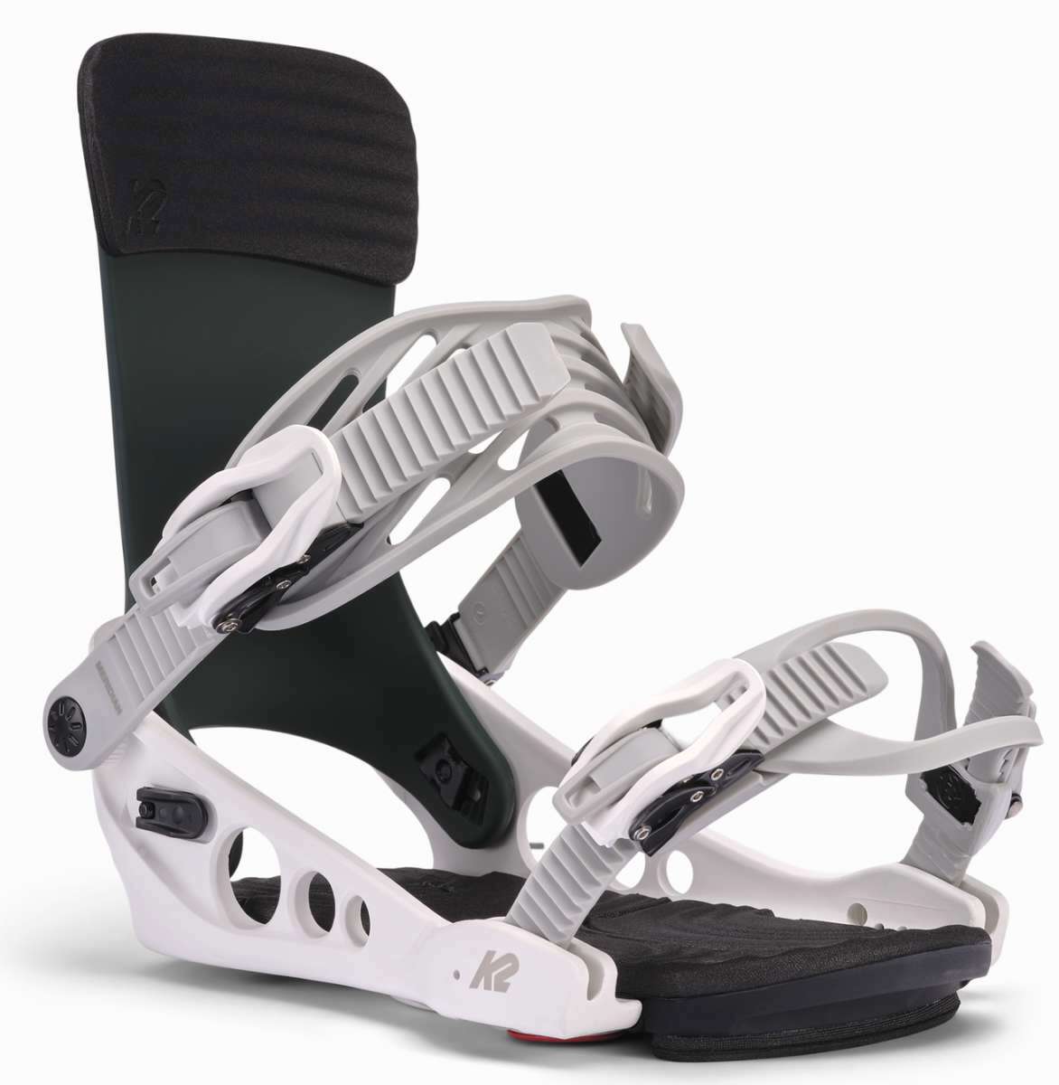 K2 Women's Meridian snowboard binding, white and black design.