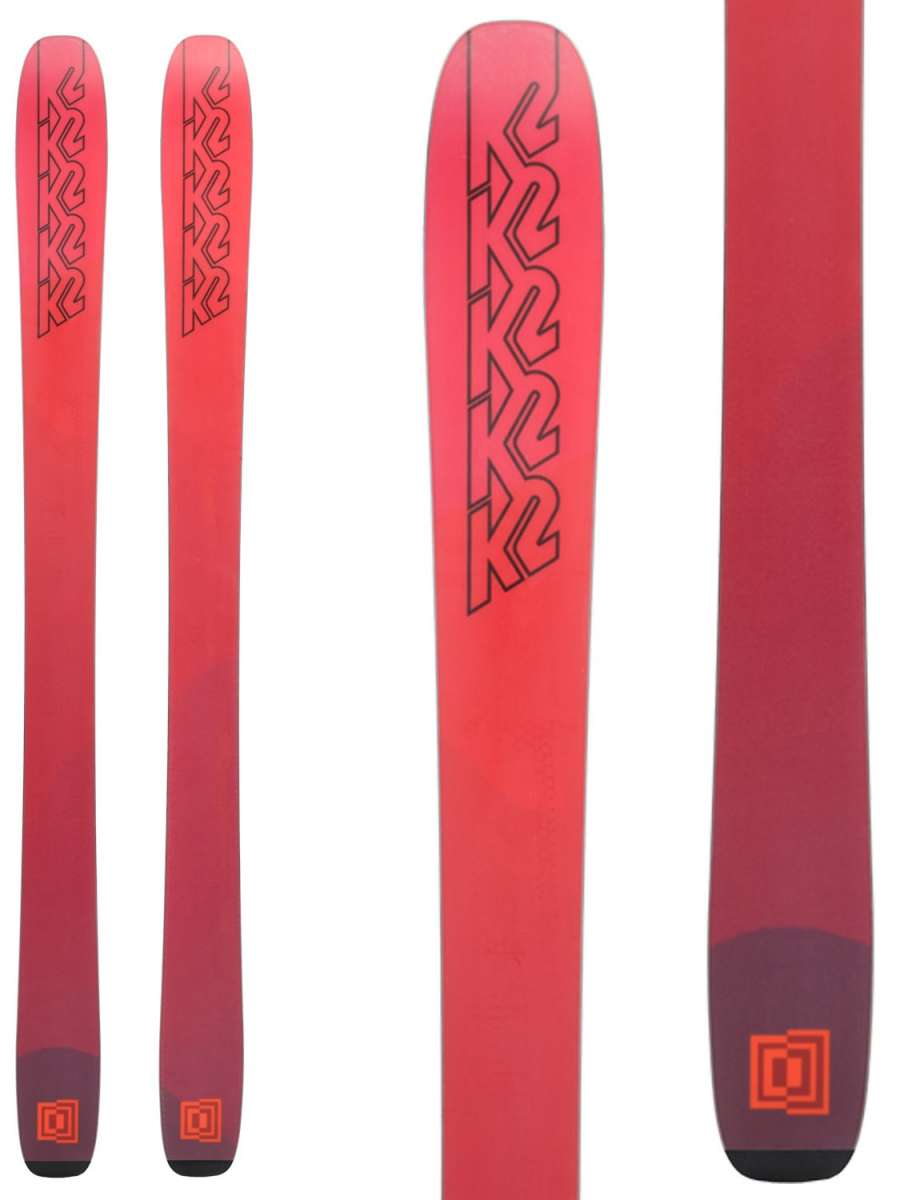 K2 Mindbender 106C skis feature a red and white design for 2024.