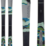 K2 Women's Mindbender 99Ti Wide skis feature a distinctive green and white graphic design.