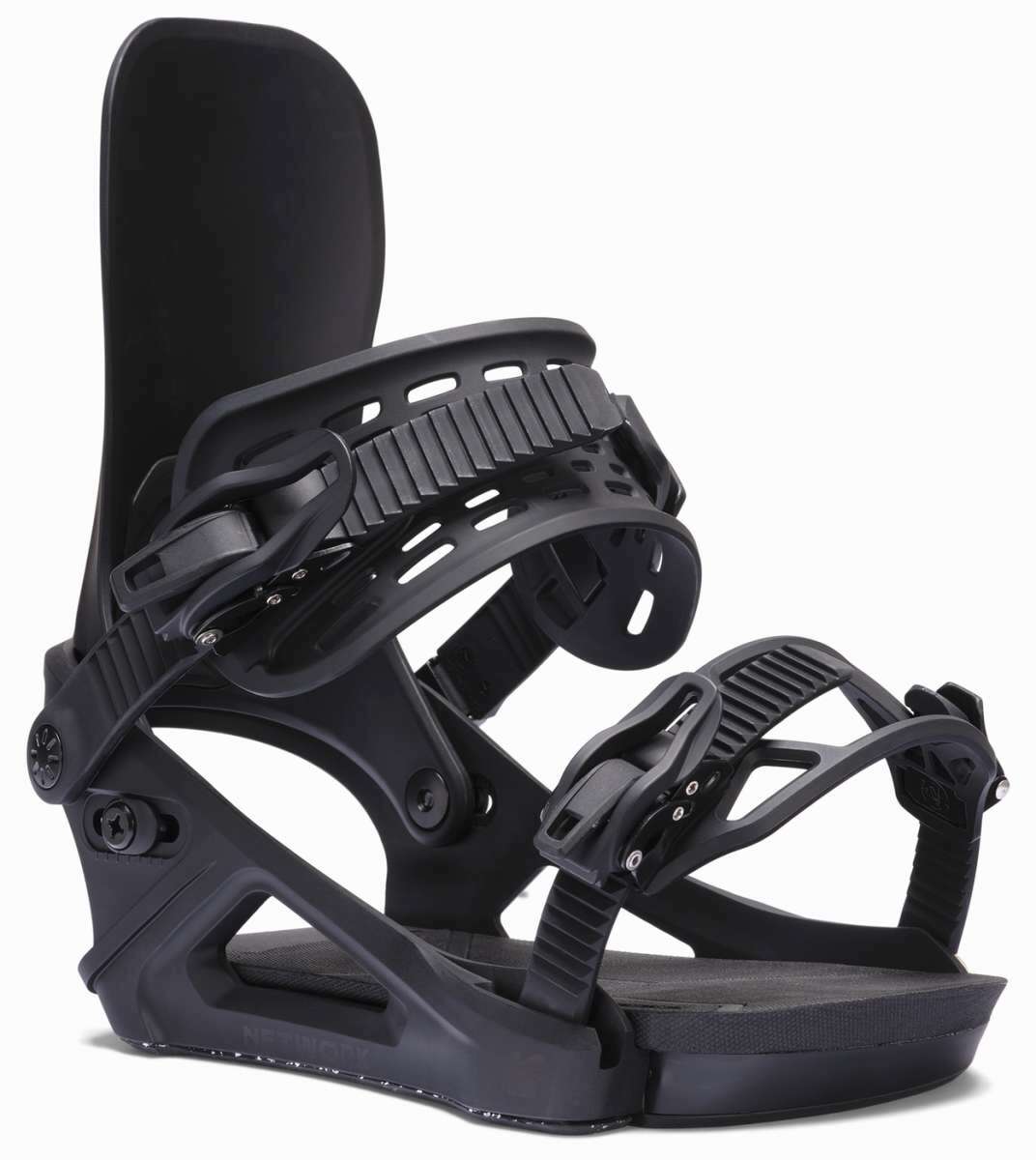 Black K2 Women's Network snowboard binding features a distinctive, angular design.