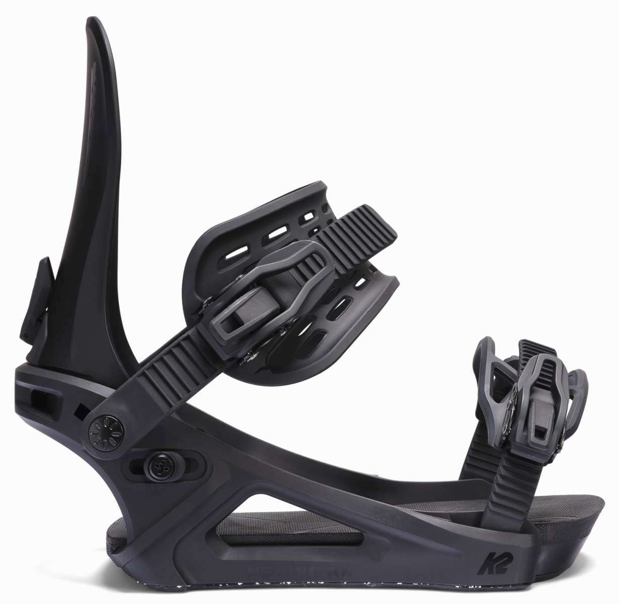 Black K2 Women's Network snowboard binding features a distinctive, angular design.
