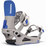 K2 Women's Network snowboard binding, gray and blue design.