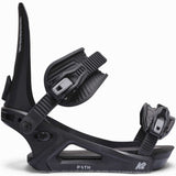 K2 Women's Path snowboard binding, black with orange accents, features a streamlined design.