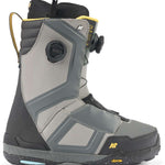 Black and gray K2 Orton snowboard boot with a BOA lacing system and Vibram sole.