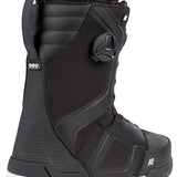 Black K2 Orton snowboard boot with red accents and a gray Vibram sole.