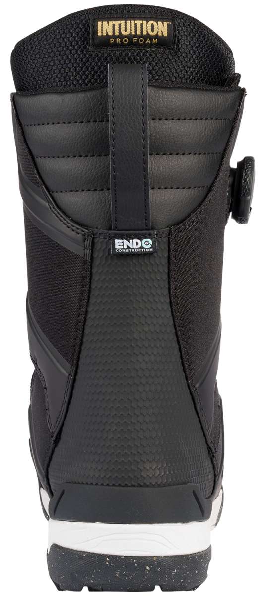 Black K2 Orton snowboard boot with white accents and a black heel counter.