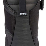 Black K2 Orton snowboard boot with white accents and a black heel counter.