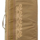 K2 Roller Board Bag 2024 features a durable, beige exterior with multiple compartments and sturdy wheels.