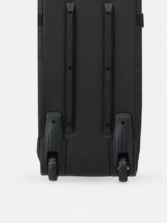 Black K2 Roller Board Bag 2024 with a textured pattern and wheels.