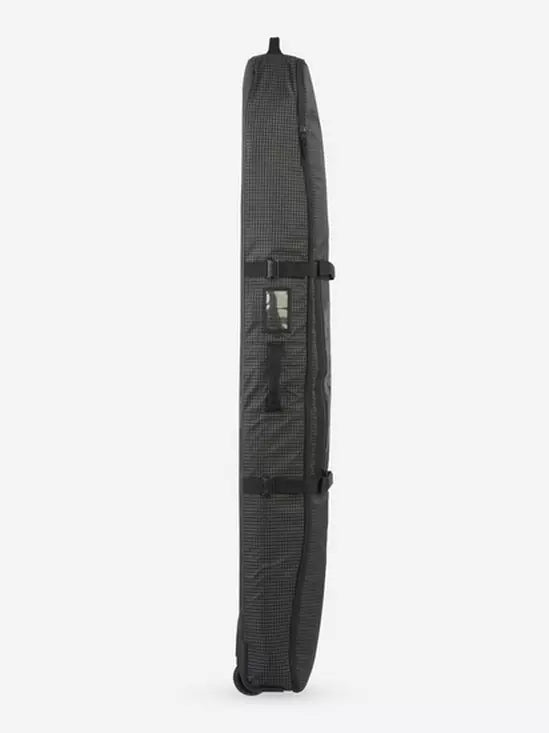 Black K2 Roller Board Bag 2024 with a textured pattern and zippered compartments.