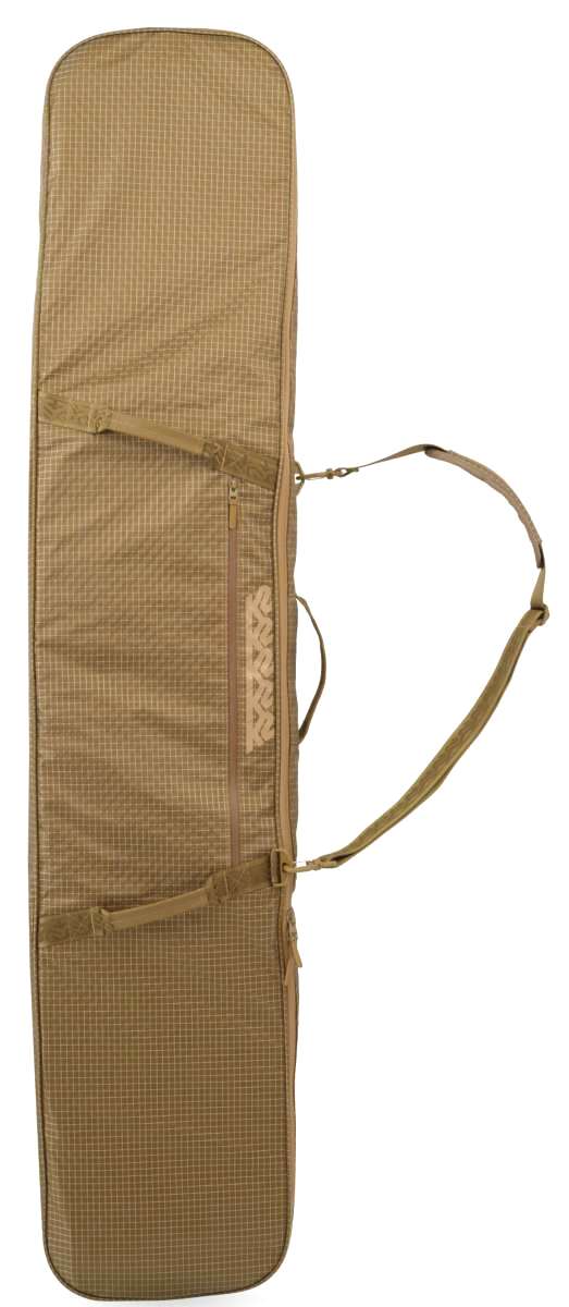 K2 Snowboard Sleeve 2024, a tan, textured bag with a carry strap.