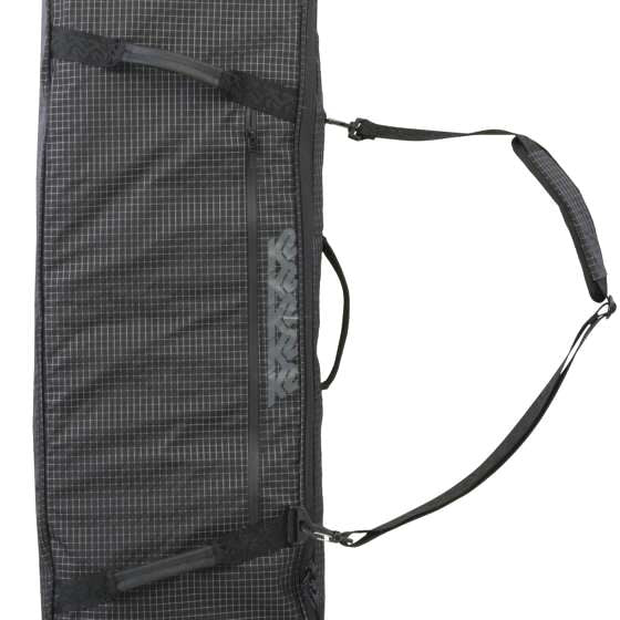 Black K2 Snowboard Sleeve 2024 with gray grid pattern and carry strap.