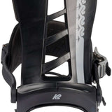 K2 Sonic snowboard binding, black and gray design with a textured footbed.