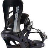 K2 Sonic snowboard binding, black with gray accents, features a distinctive design.