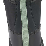 Black K2 Youth Lil Kat snowboard boot with a green pull tab and textured sole.