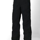 Black women’s insulated cargo pants with side cargo pockets and utility detailing