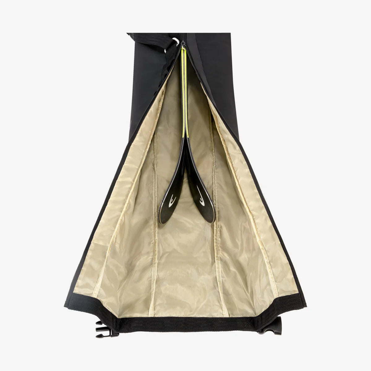 Head Kore Single 220cm Ski Bag 2024 - Black ski bag with white logo and zipper, featuring a zippered top and two handles on either side.