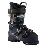 Lange Women's LX 85 HV Ski Boots 2025 - Black ski boots with silver buckles and straps.