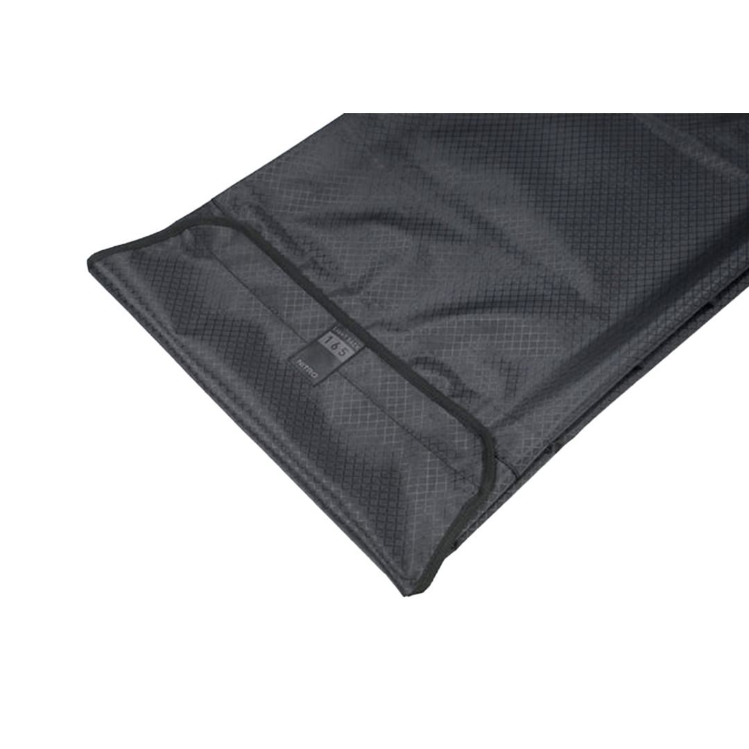 Nitro Light Sack Snowboard Bag - A black snowboard bag with a grid pattern and zipper along the top edge.