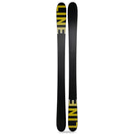 Line Bacon 108 Ski 2025 - A black ski with a yellow "LINE" logo on top and a white "Bacon 108" logo at the tip.