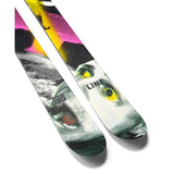 Line Bacon 108 Ski 2025 - A black ski with a white stripe down the middle and a pink logo on the tip.